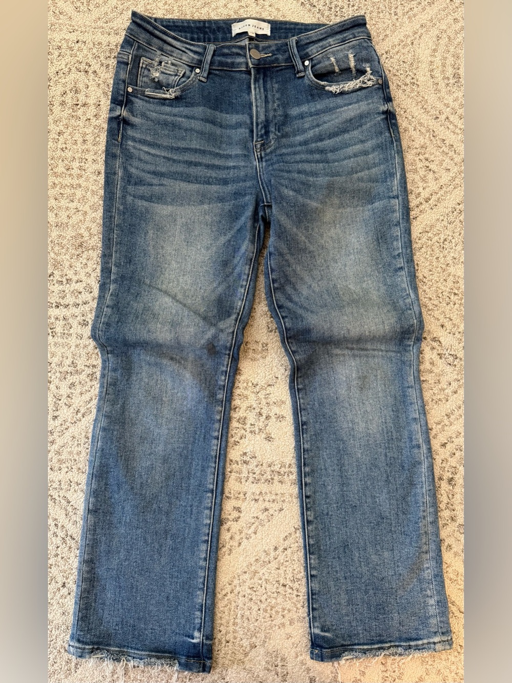 Risen Jeans Mid-Rise Straight Leg Ankle Sz 7/28
